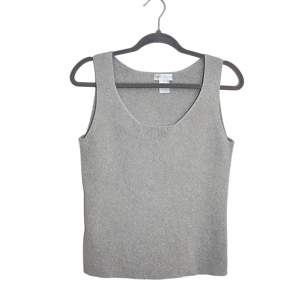 Garfield & Marks Silver Ribbed Knit Tank Top Size Medium